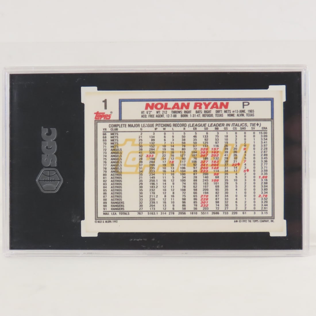 4 PSA & SGC Graded Nolan Ryan Cards 1989-2001 - 9