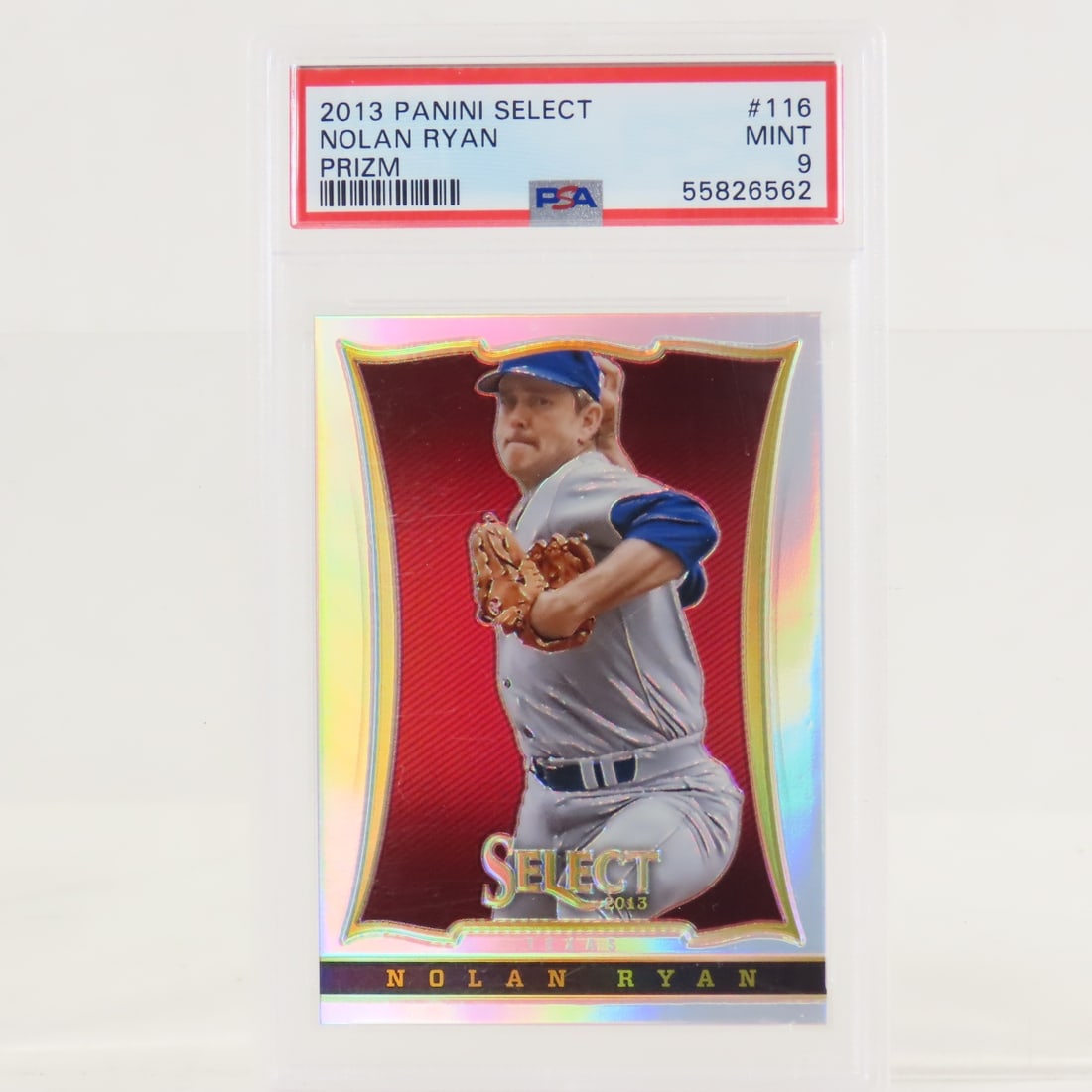 2013 Panini Select Prism Nolan Ryan #116 PSA 9: 2013 Panini Select Prism Nolan Ryan #116 PSA 9 - Lot Size 5.5x3.5x1" 1 LB All information and photos, which are part of the description, are intended to be as accurate as possible, but errors are poss