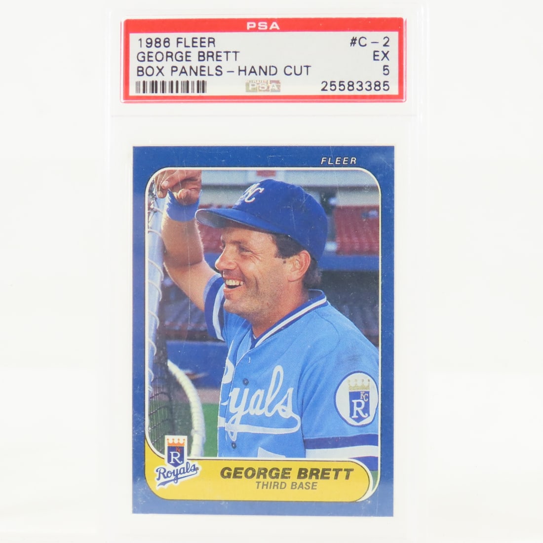 5 1986 Fleer Box Panels George Brett #C-2 PSA 5&6 - 8