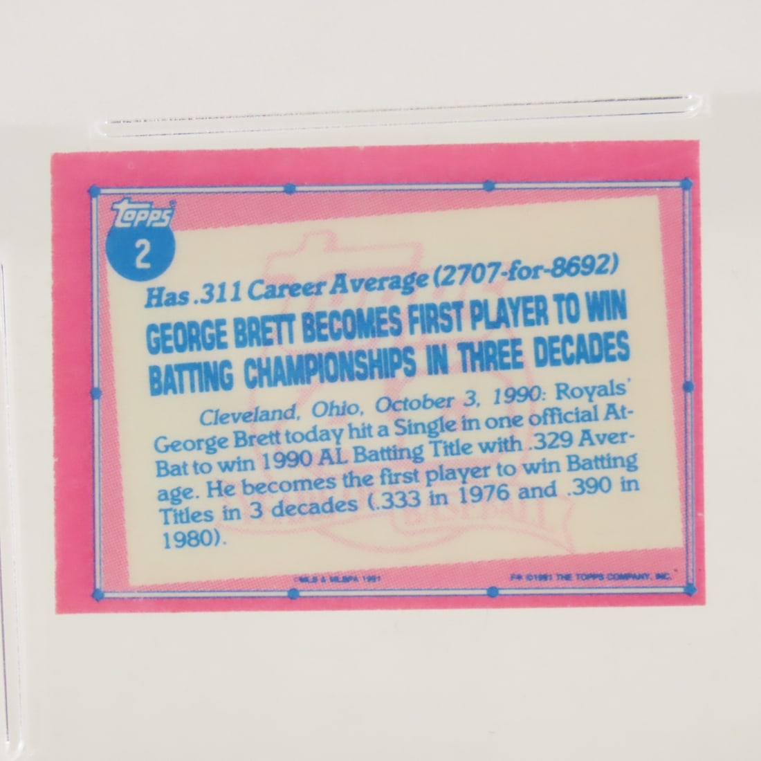 3 1991 Topps Micro George Brett #2 & #540 PSA - 5