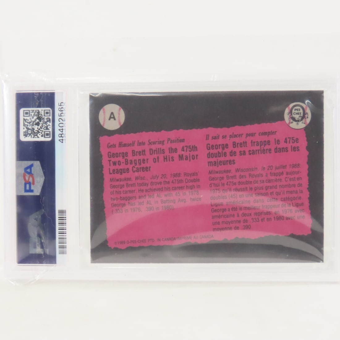 4 PSA Graded George Brett Cards 1989 & 1992 - 3