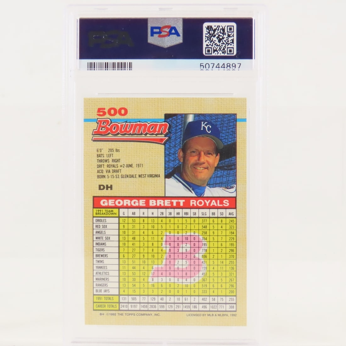 4 PSA Graded George Brett Cards 1989 & 1992 - 7