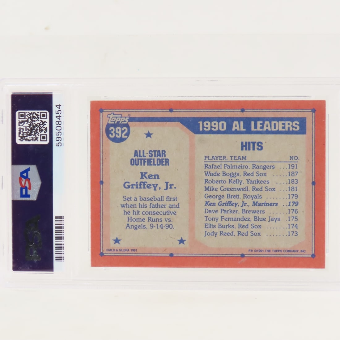 1991 Topps Desert Shield Ken Griffey Jr #392 PSA - 2