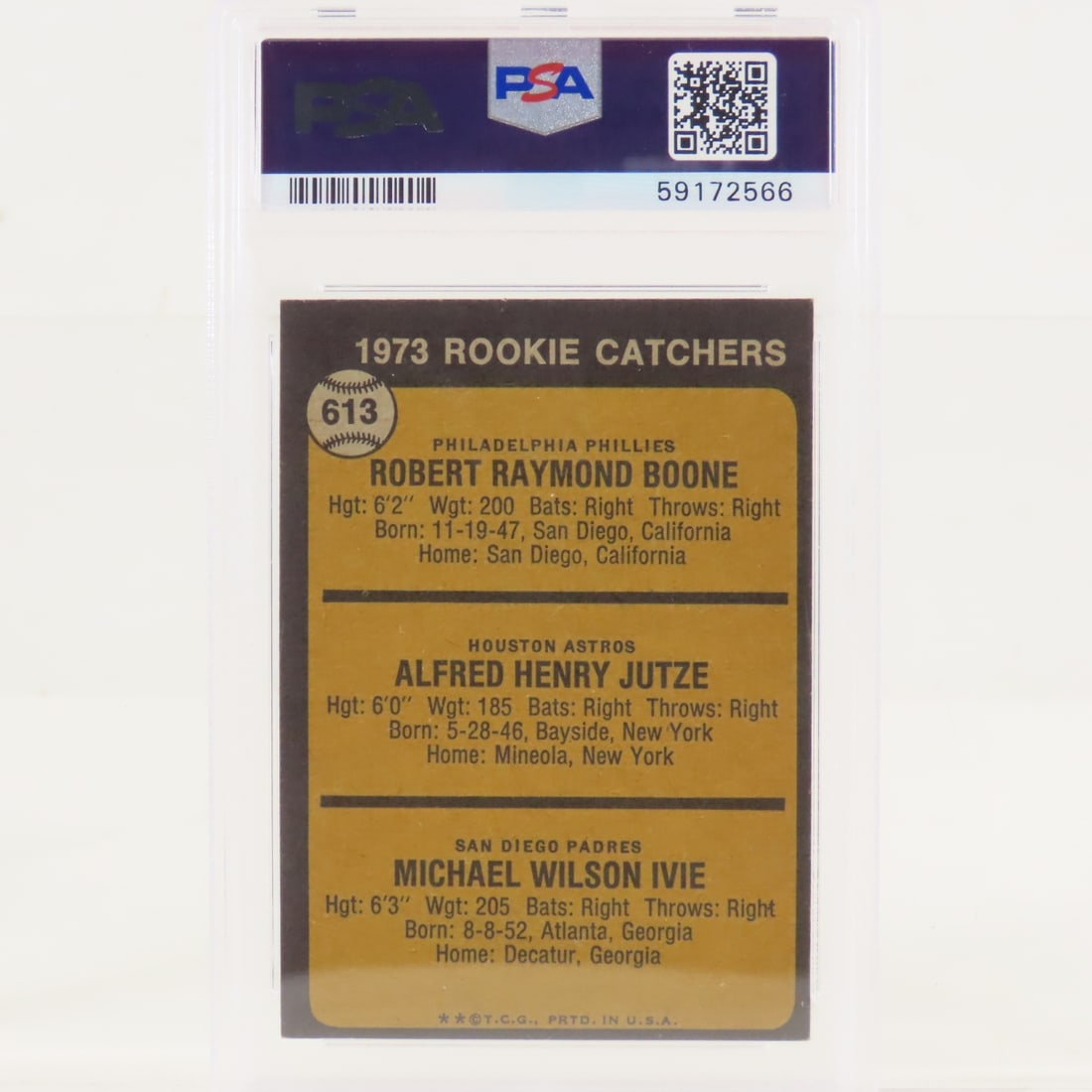 4 PSA Graded Bob Boone Cards 1973-1988 - 4