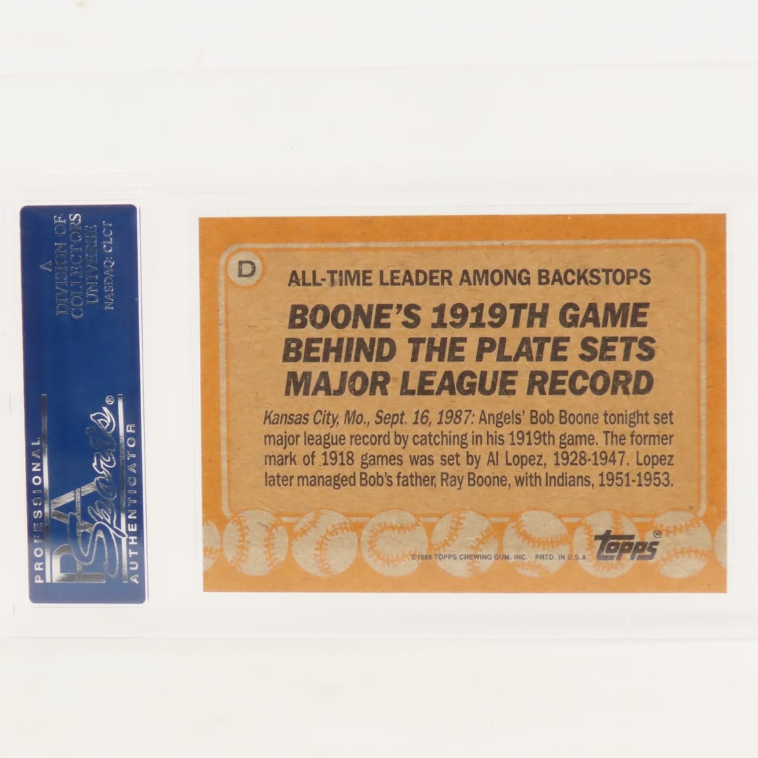 4 PSA Graded Bob Boone Cards 1973-1988 - 8