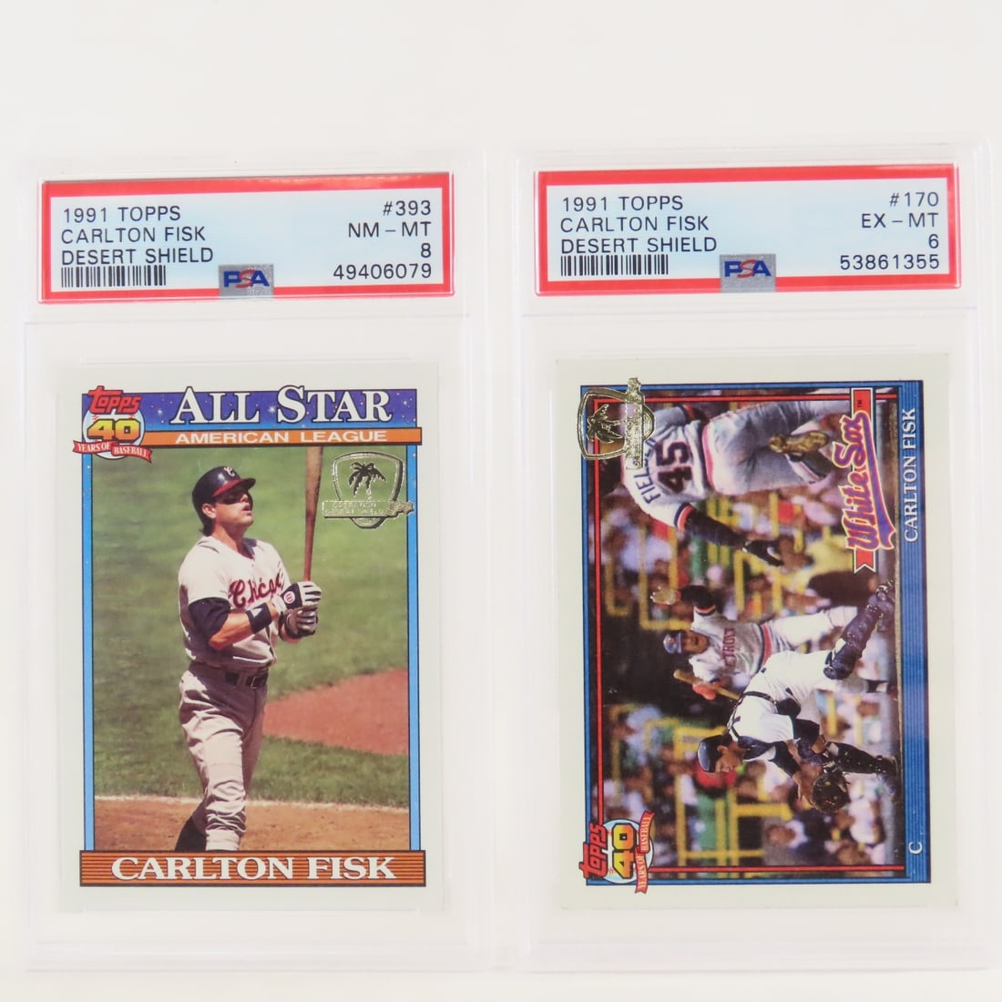 2 1991 Topps Desert Shield Carlton Fisk #393 &170 (1 of 6)