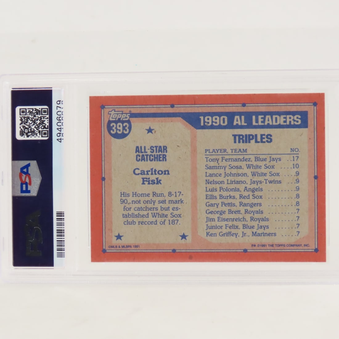 2 1991 Topps Desert Shield Carlton Fisk #393 &170 - 3