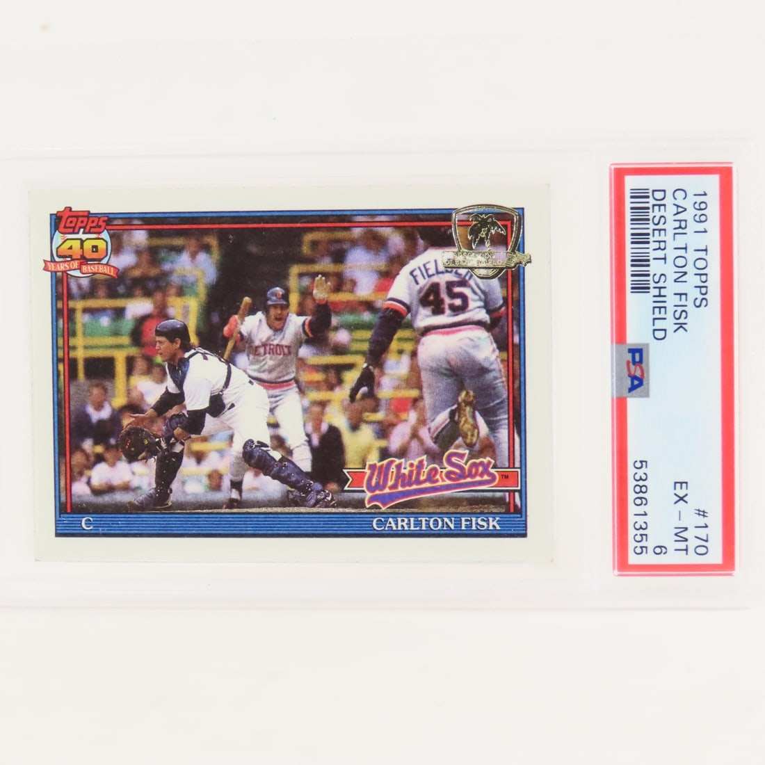 2 1991 Topps Desert Shield Carlton Fisk #393 &170 - 4