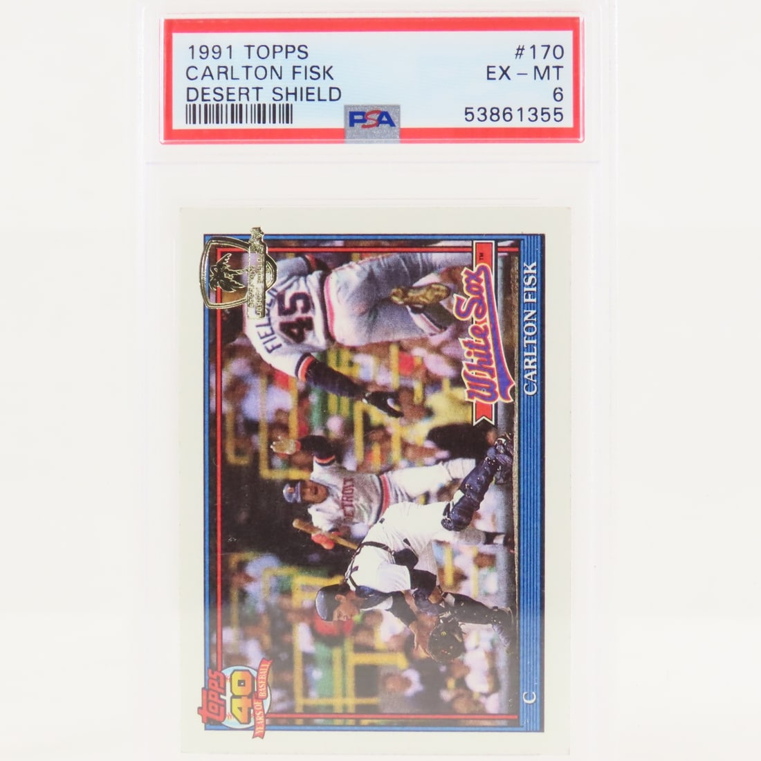 2 1991 Topps Desert Shield Carlton Fisk #393 &170 - 5