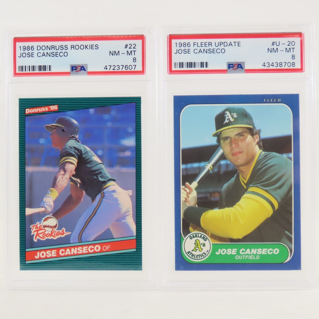 1991 Topps Desert Shield Ken Griffey Jr #392 PSA: 1991 Topps Desert Shield Ken Griffey Jr #392 PSA - 1986 Donruss Rookies Jose Canseco #22 PSA 8 NM-MT & 1986 Fleer Update Jose Canseco U-20 PSA 8 NM-MT Lot Size 5.5x3.5x1" 1 LB All information and