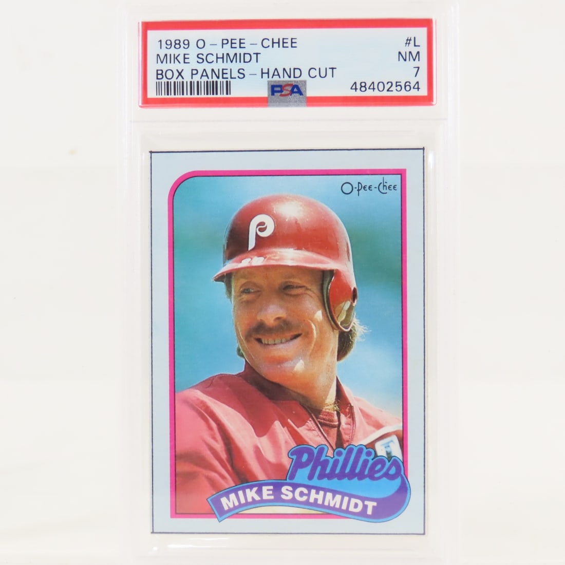 3 1989 O-PEE-CHEE Box Panels Mike Schmidt #L PSA - 2