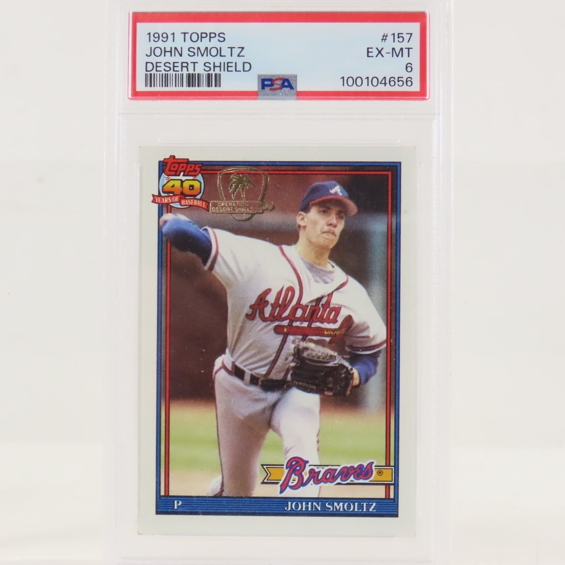 3 1991 Topps Desert Shield John Smoltz #157 PSA - 4