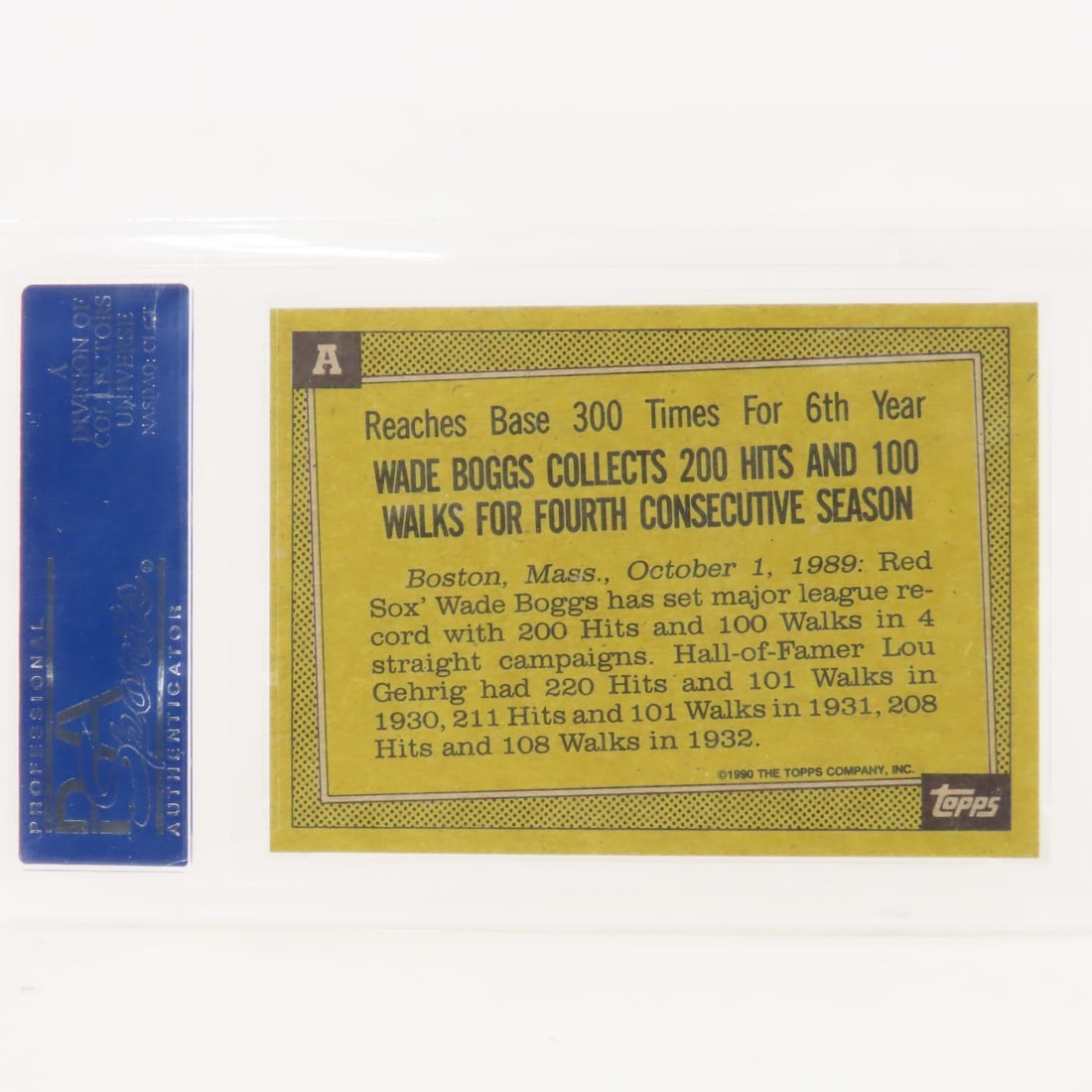 4 PSA Graded Wade Boggs Cards 1986-1990 - 5