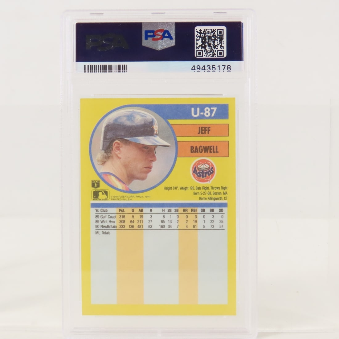 3 PSA Graded Jeff Bagwell Cards 1991 RC-1992 PSA 9 - 3