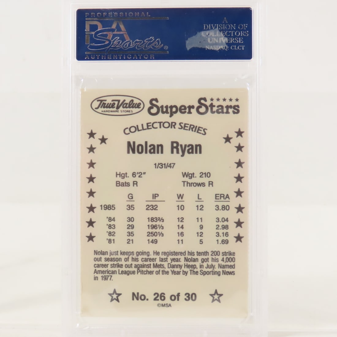 7 PSA Graded Baseball Cards 1982 - 1988 - 3