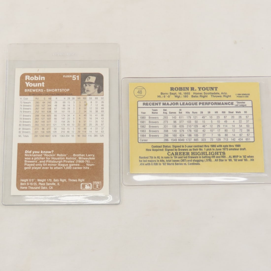 13 Robin Yount Baseball Cards including Rookie - 11