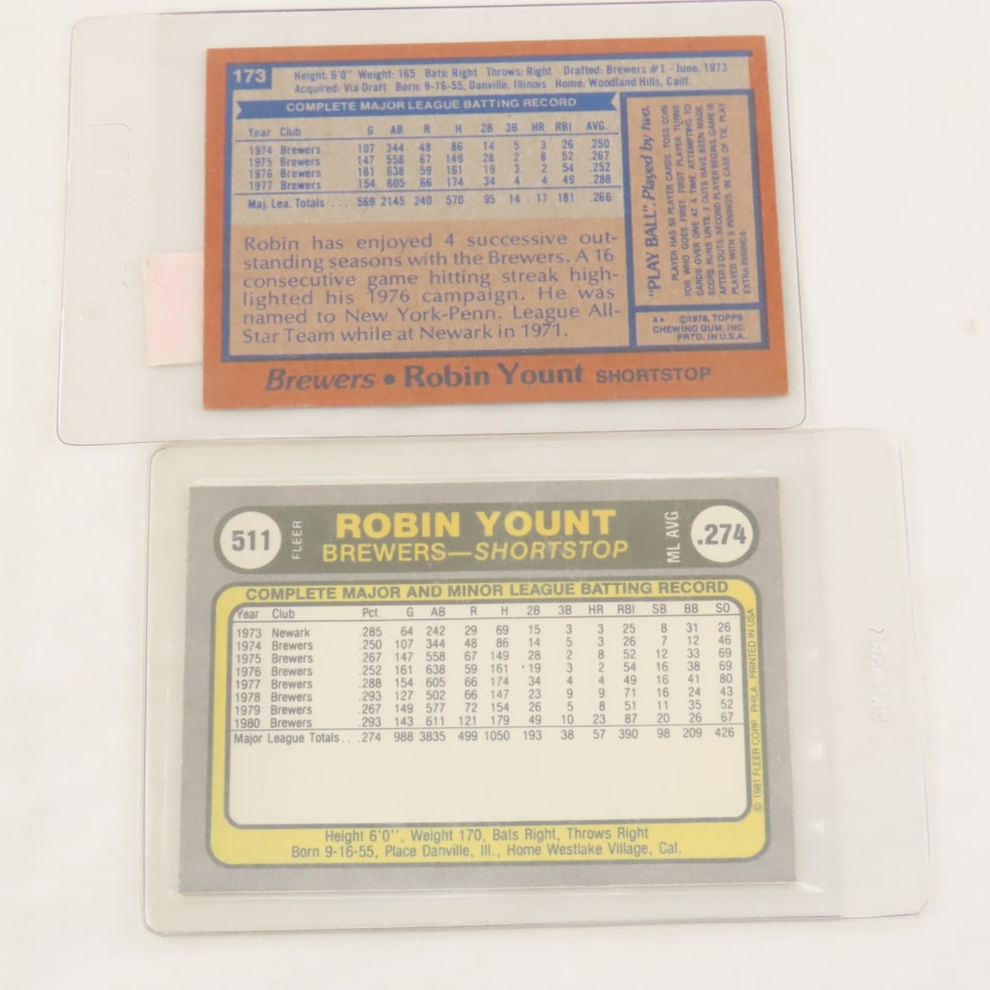 13 Robin Yount Baseball Cards including Rookie - 7