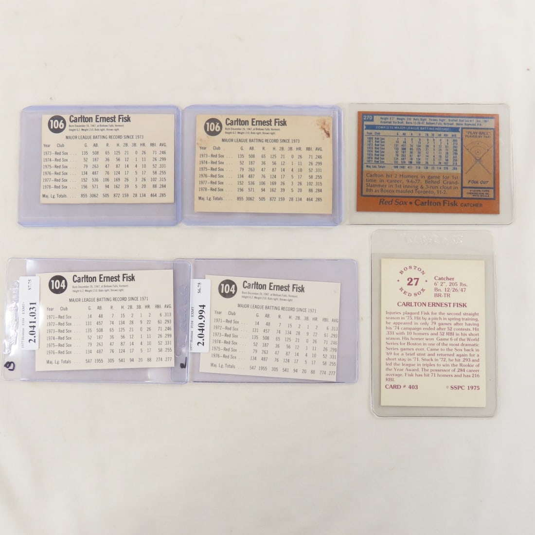 25 1970s Carlton Fisk Baseball Cards with Rookie - 7