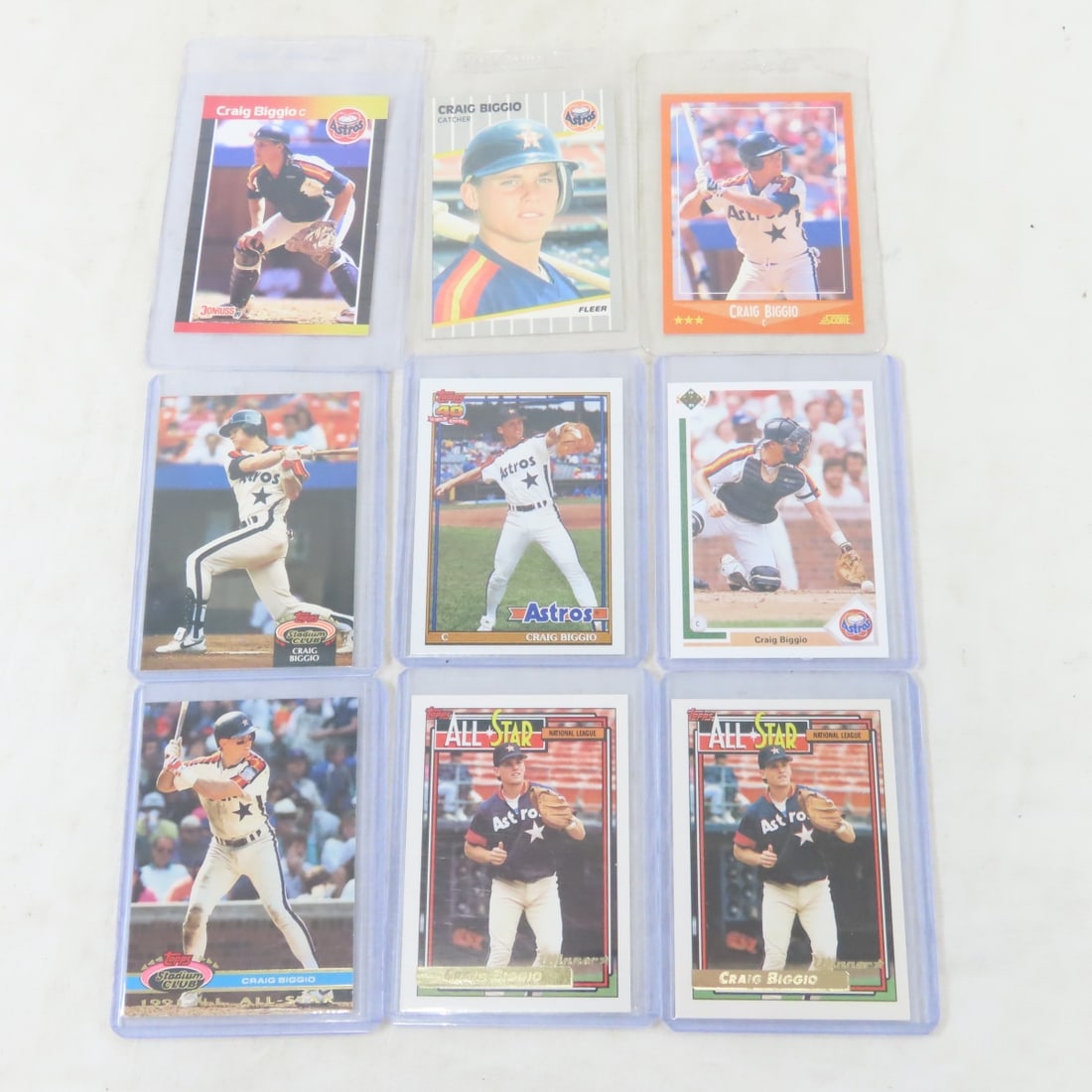 35 Craig Biggio Baseball Cards Including Rookies - 3