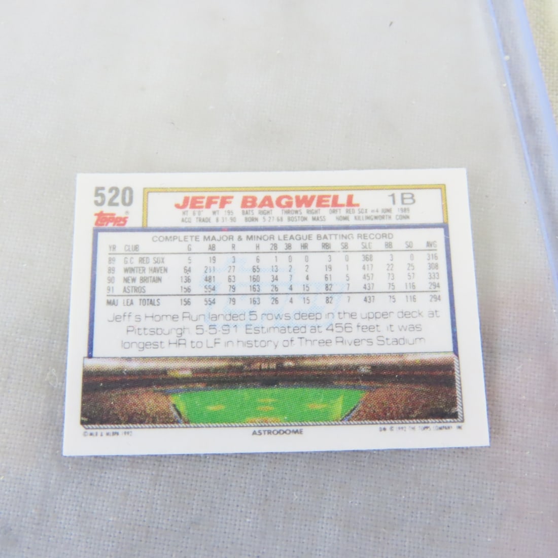 17 Jeff Bagwell Baseball Cards Including Rookies - 11