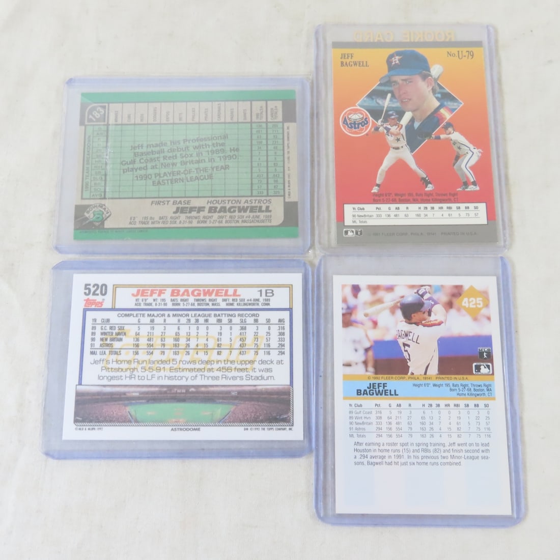 17 Jeff Bagwell Baseball Cards Including Rookies - 5