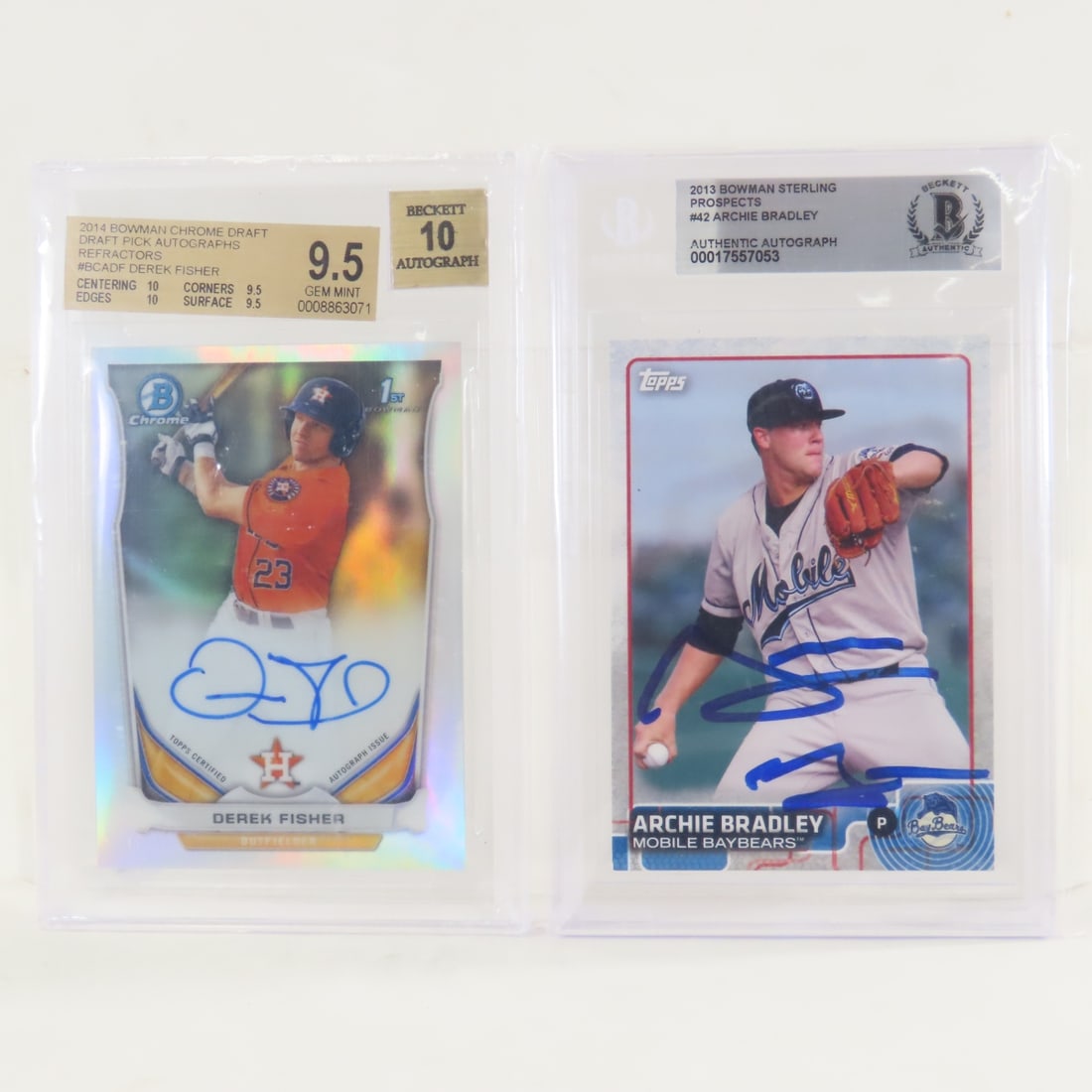Beckett Graded Fisher & Bradley Autographed Cards (1 of 7)