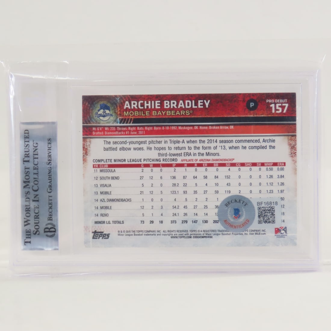 Beckett Graded Fisher & Bradley Autographed Cards - 6