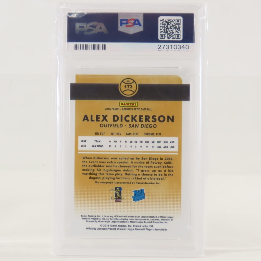 5 PSA Graded 2015-202 Baseball Cards - 5