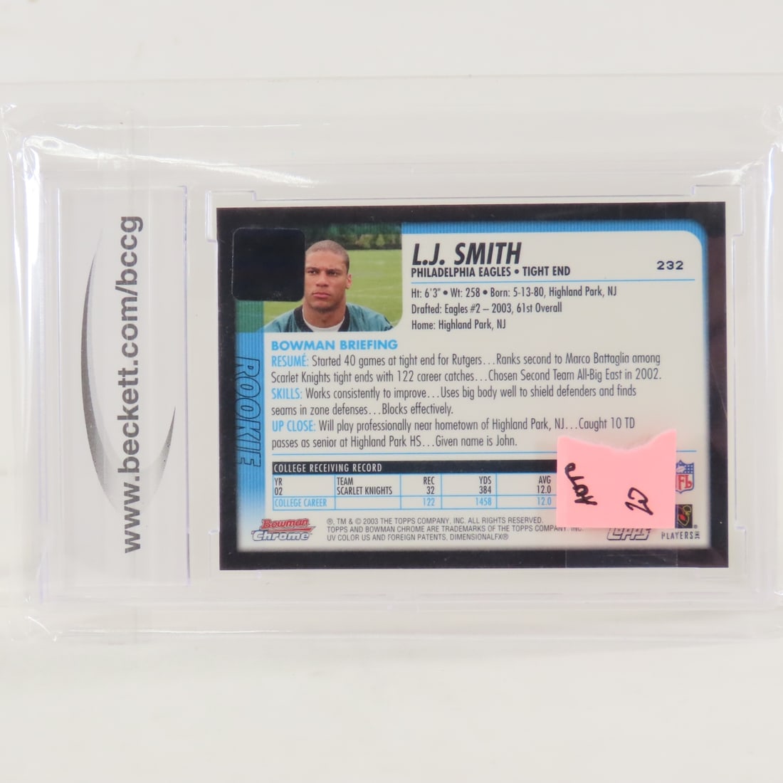 5 Beckett Graded Rookie Football Cards 2003-2020 - 3