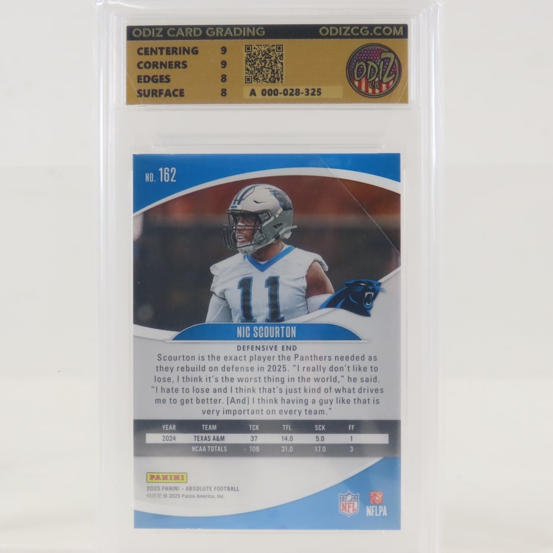 11 Odiz Graded Panini Absolute Football Cards - 3