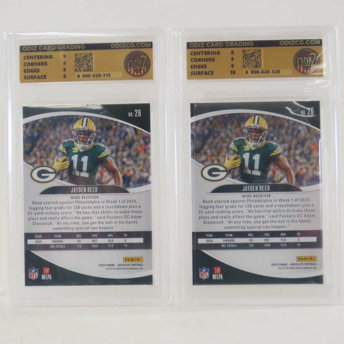 11 Odiz Graded Panini Absolute Football Cards - 7