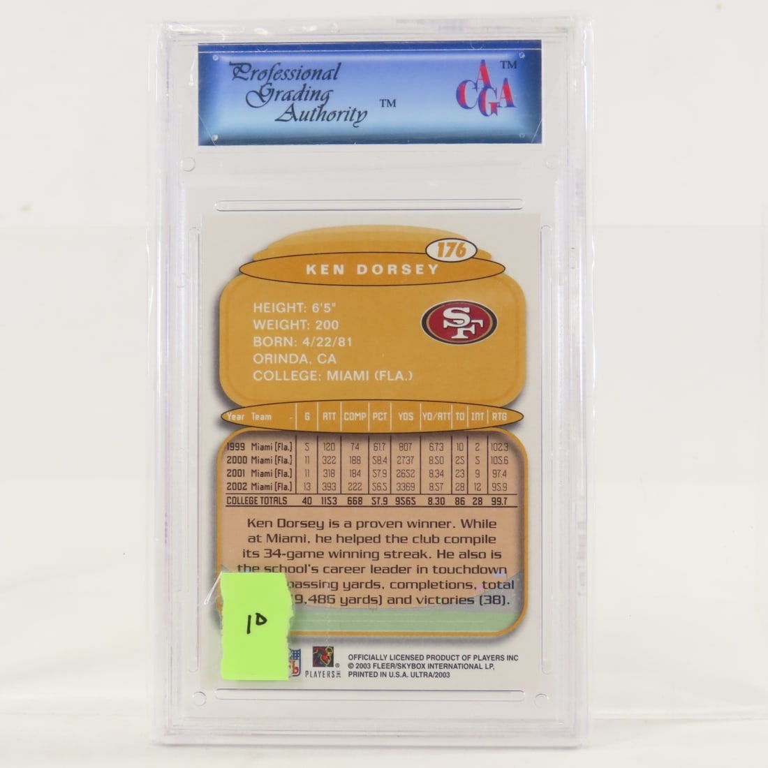 5 Graded Football Rookie Cards GEM MINT 10 - 10