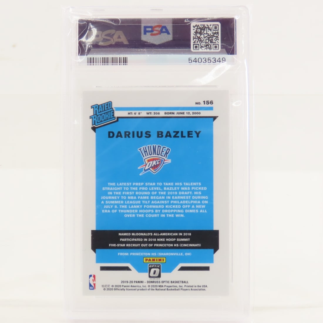 5 2017-2019 NBA Panini Basketball Cards PSA Graded - 5