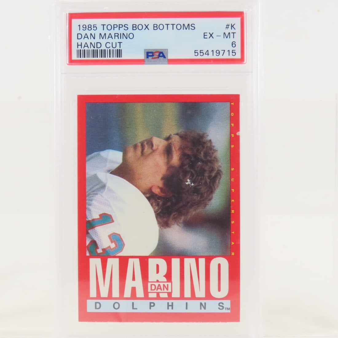 2 1985 Topps Box Bottoms Dan Marino #K PSA 6 EX-MT - 2