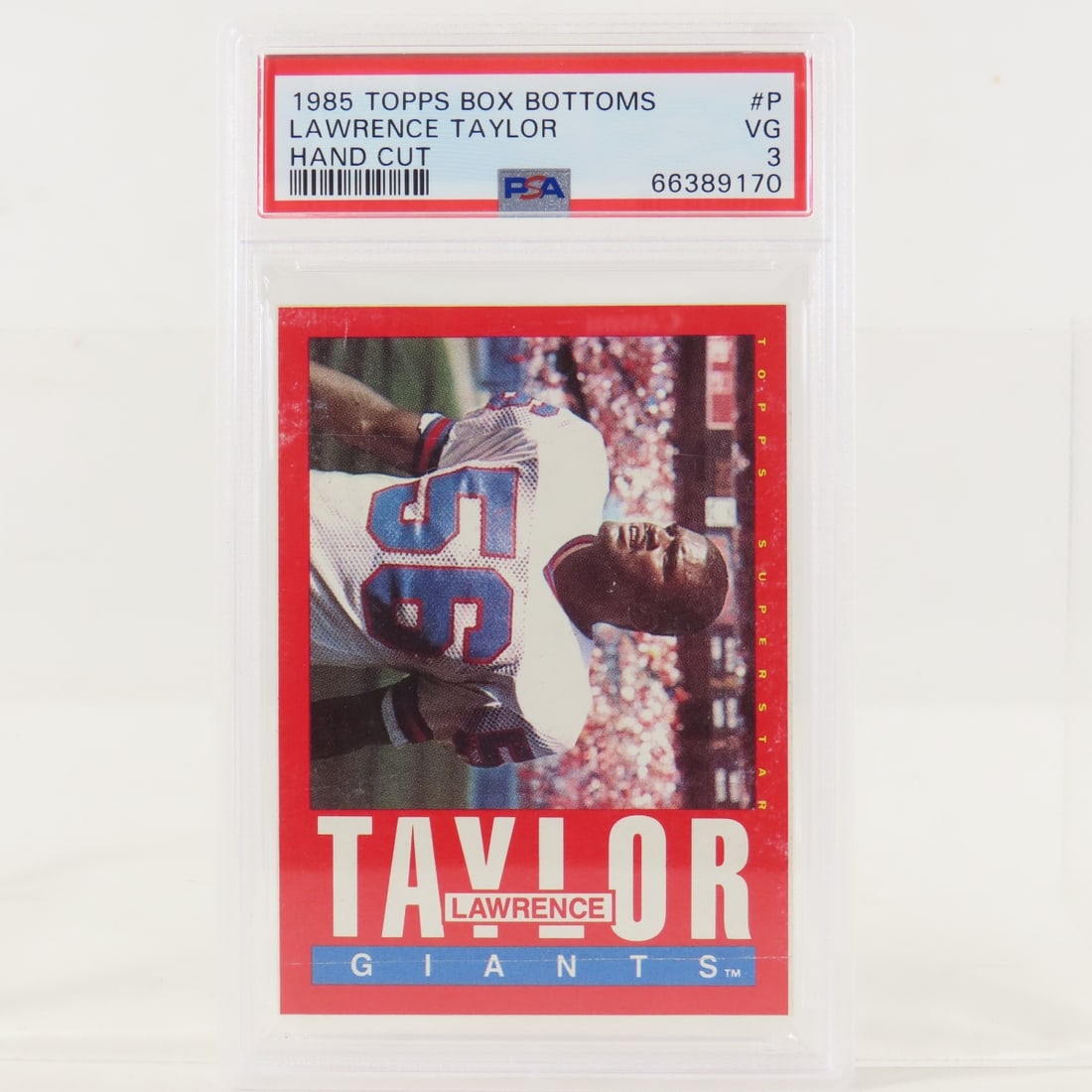 3 1985 Topps Box Bottoms Lawrence Taylor #P PSA 3 - 2