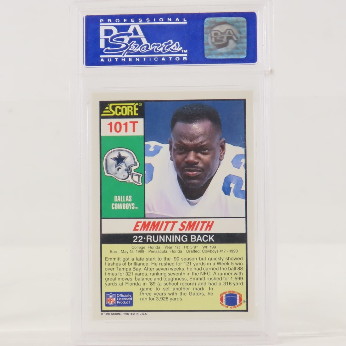 3 1990 Score Emmitt Smith Supplemental #101T PSA 8 - 3