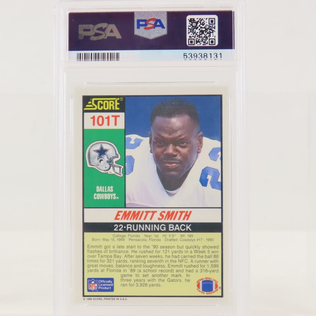3 1990 Score Emmitt Smith Supplemental #101T PSA 8 - 5