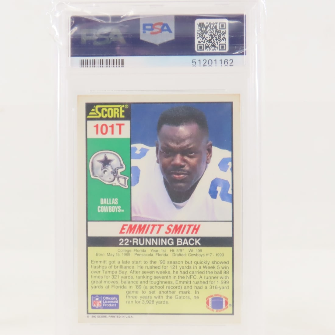 3 1990 Score Emmitt Smith Supplemental #101T PSA - 7