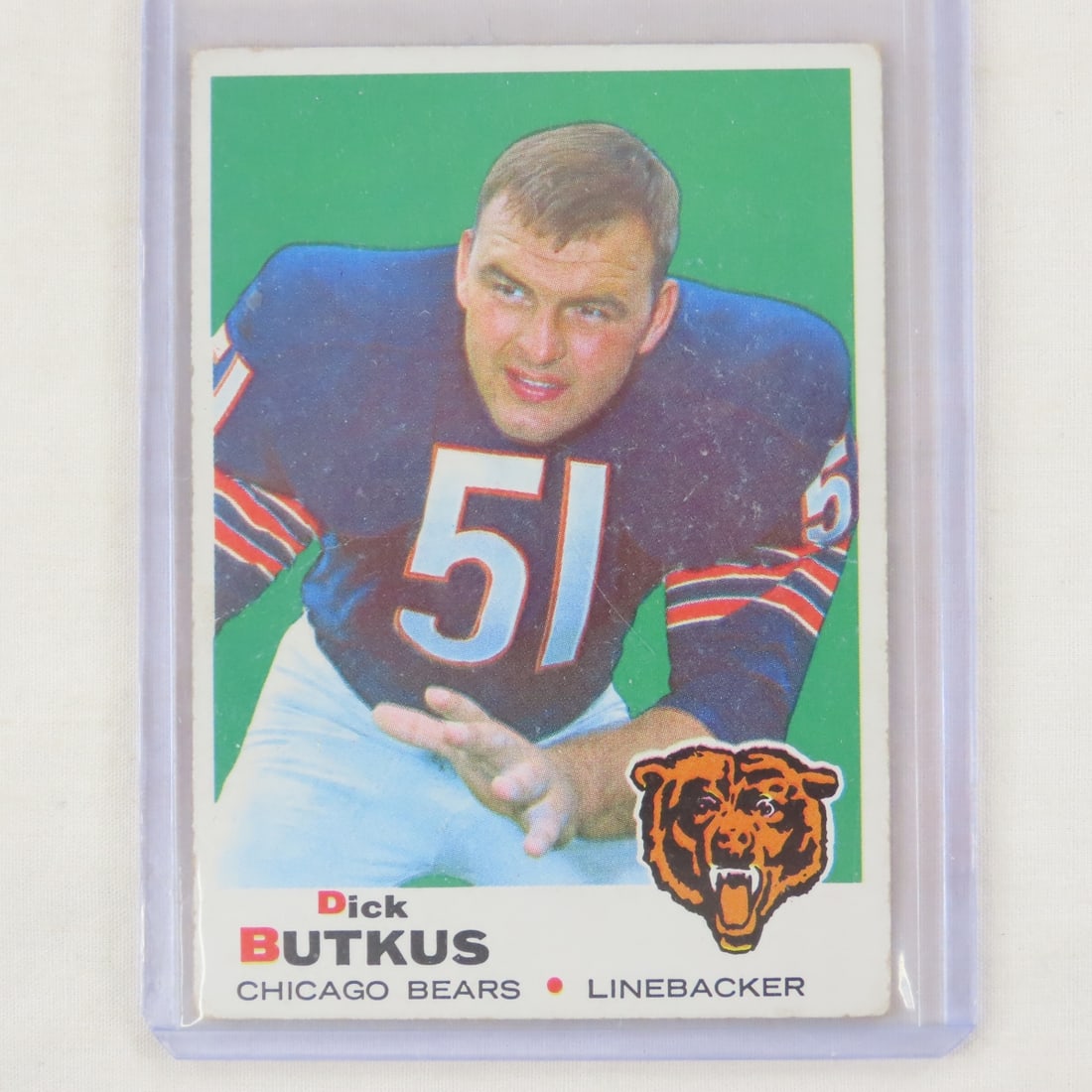 7 Dick Butkus Football Cards 1966-1974, 1968 PSA 3 - 4