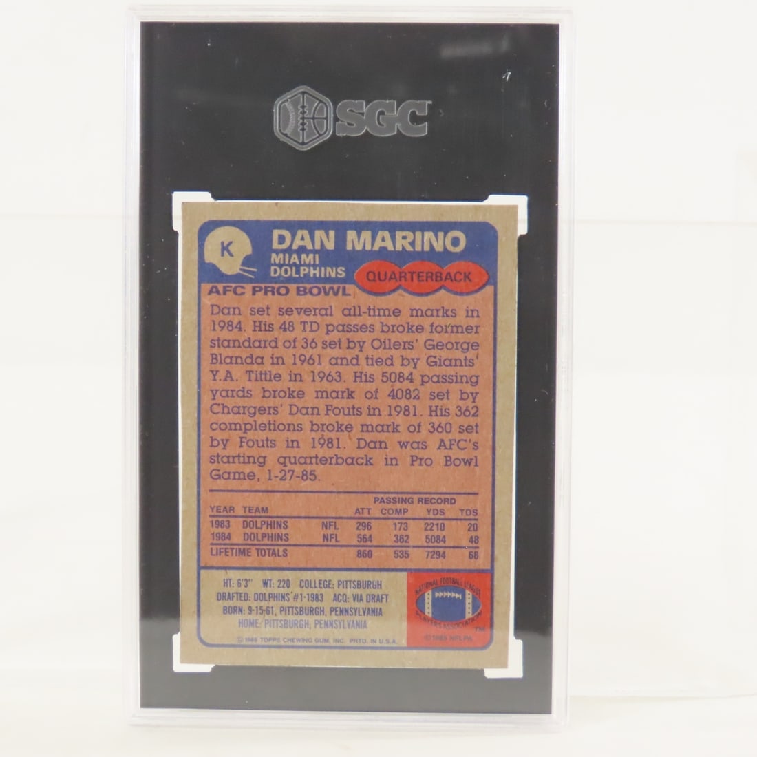 7 Dan Marino Football Cards 1985 & 87 Graded 4 - 3