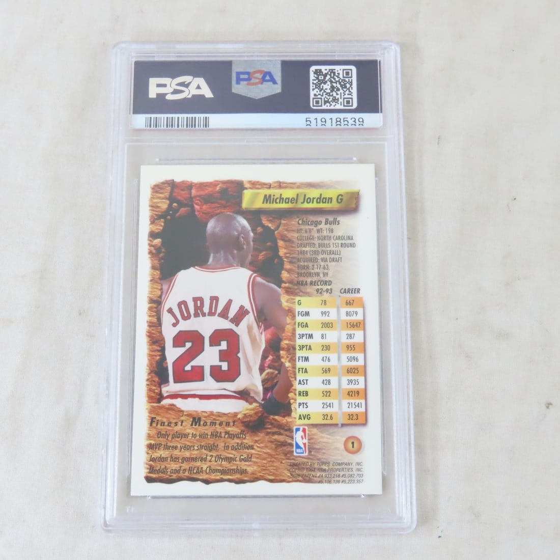 1993 Finest Michael Jordan #1 PSA 8 NM-MT - 2