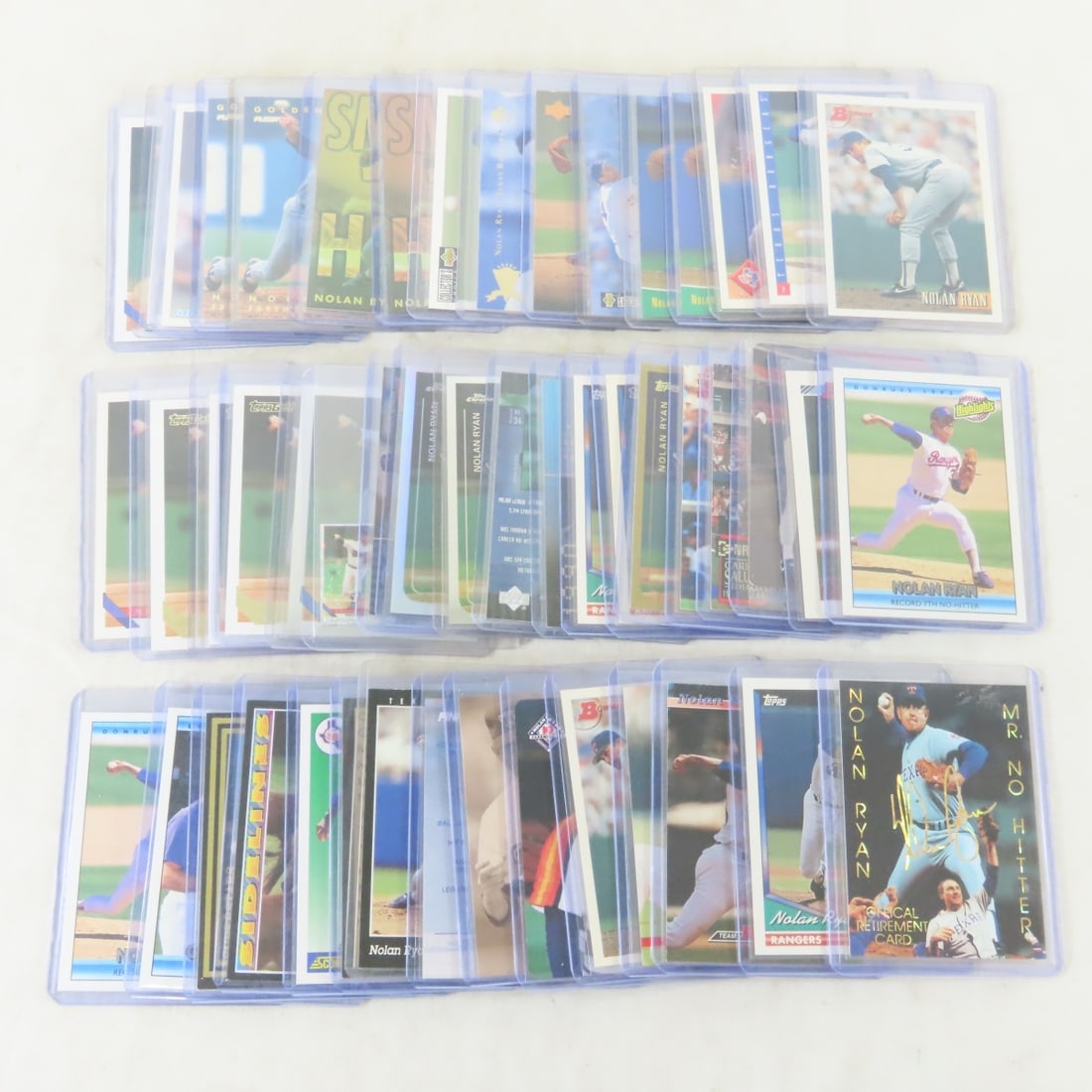 50 1980s & Newer Nolan Ryan Baseball Cards: 50 1980s & Newer Nolan Ryan Baseball Cards - LOT SIZE: 5x4x4" 2 LBS All information and photos, which are part of the description, are intended to be as accurate as possible, but errors are possible.
