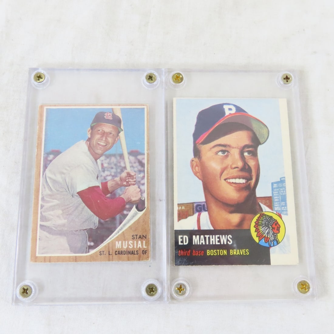 7 Vintage Star Baseball Cards 1954 Ed Mathews - 4
