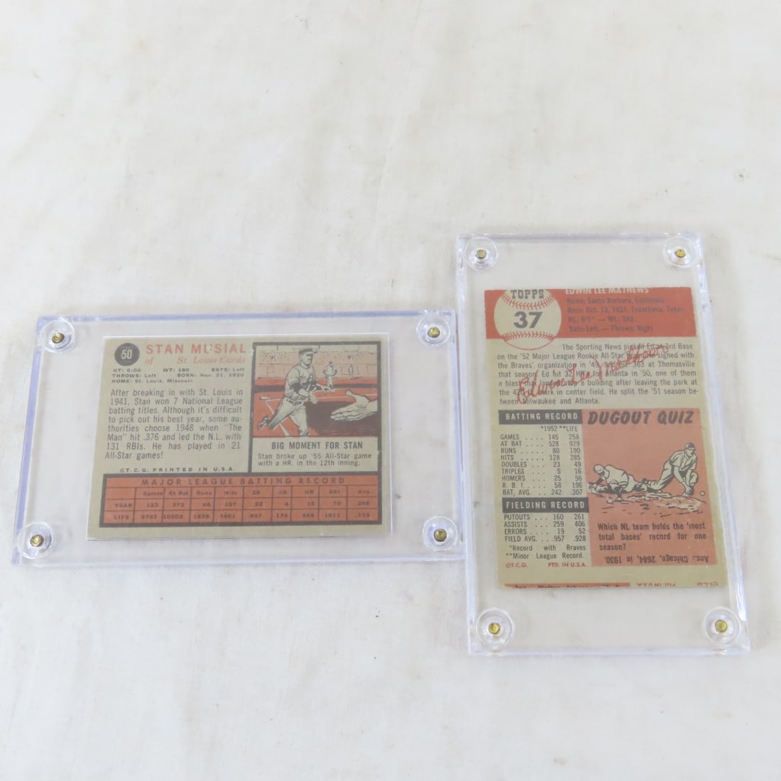 7 Vintage Star Baseball Cards 1954 Ed Mathews - 5