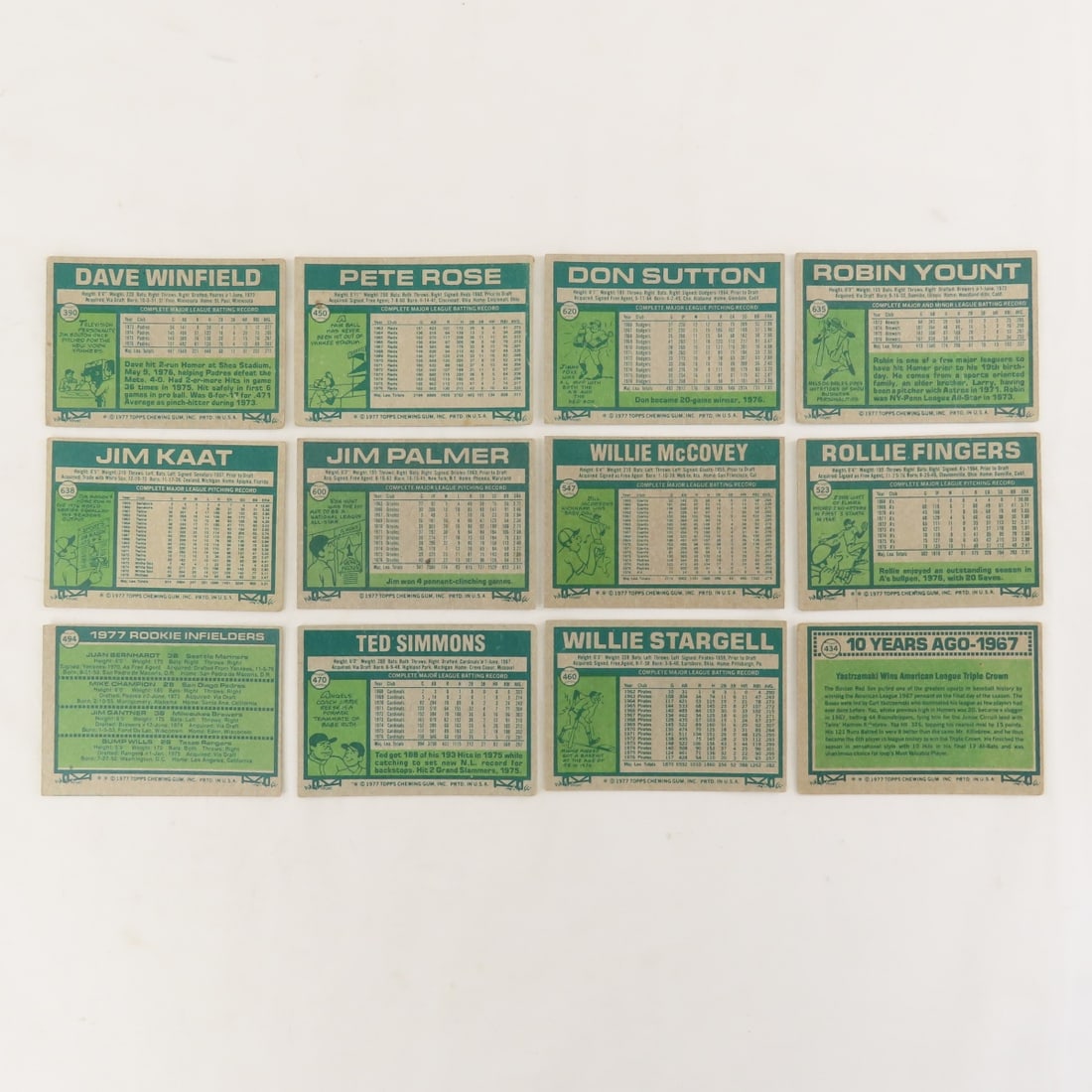 75+ 1977 Topps Baseball Cards- Kaat, Yount - 3