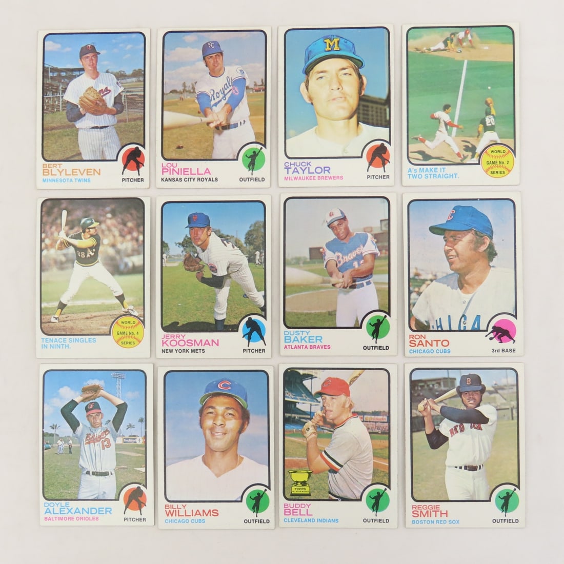 80+ 1973 Topps Baseball Cards- Blyleven, Matthews - 2