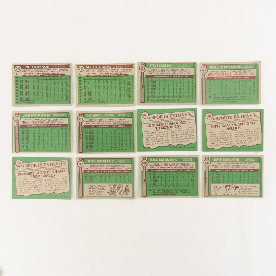 90+ 1976Topps Baseball Cards- Carlton, Smalley - 3