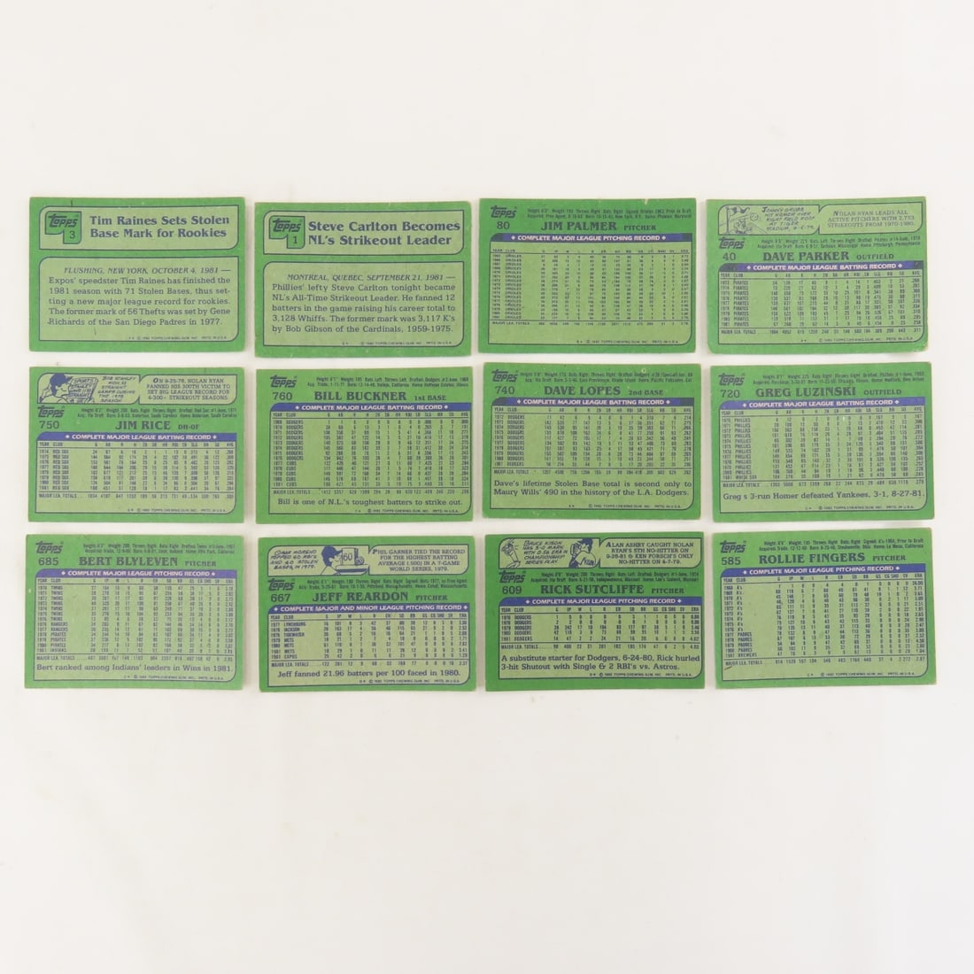 60+ 1982 Topps Baseball Cards- Morgan, Buckner - 5