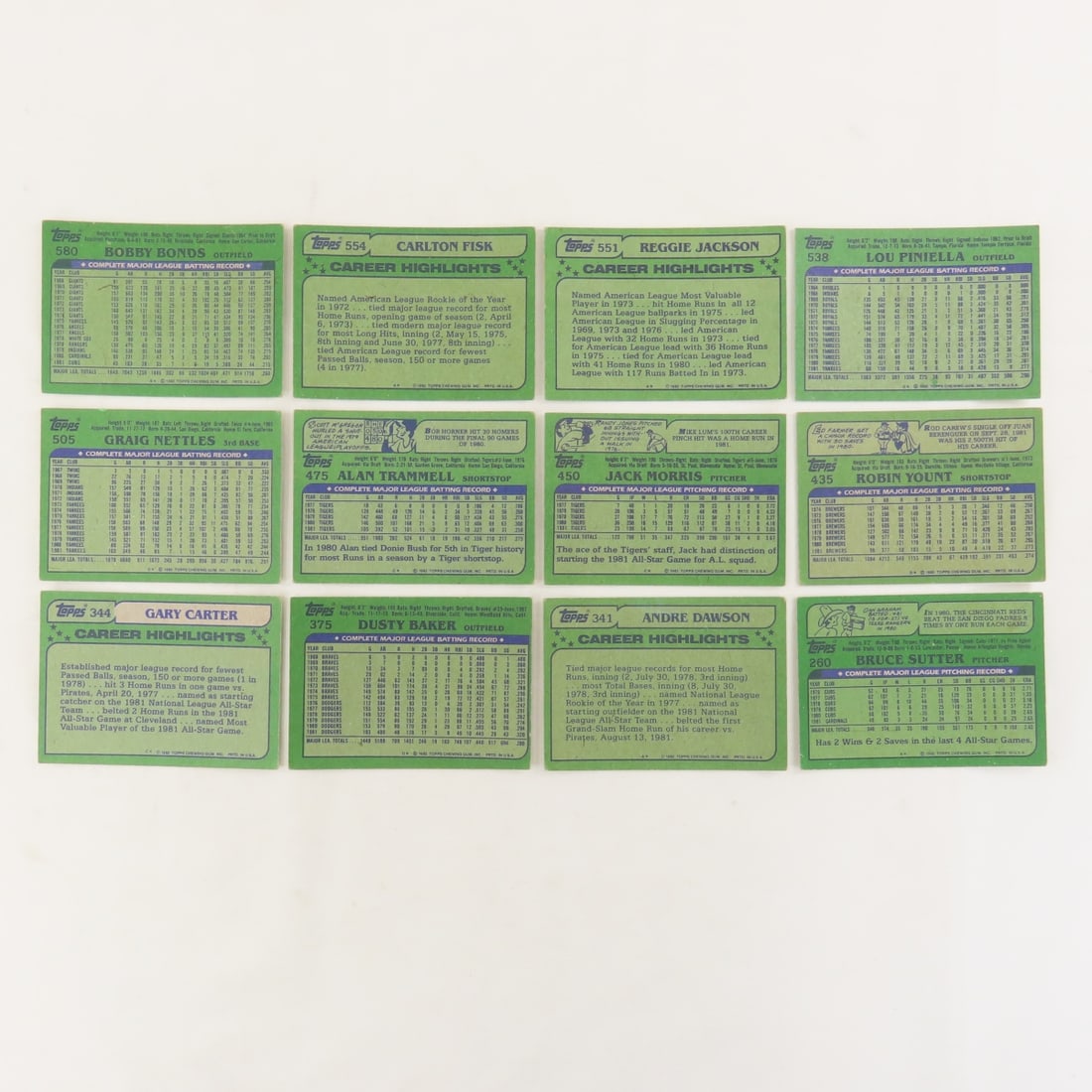 60+ 1982 Topps Baseball Cards- Morgan, Buckner - 7