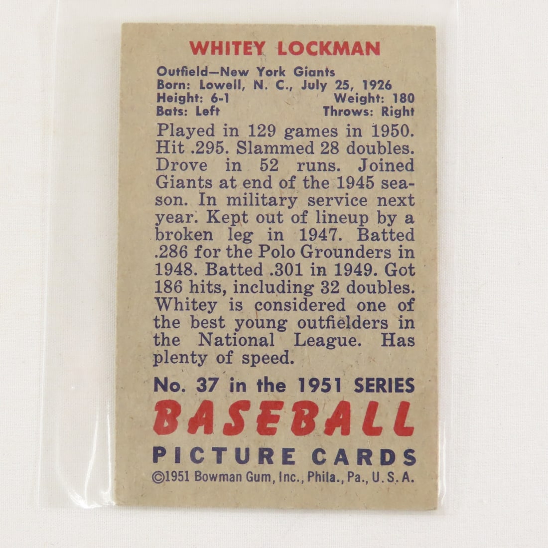 10 Sharp 1951 Crease Free Bowman Baseball Cards - 15